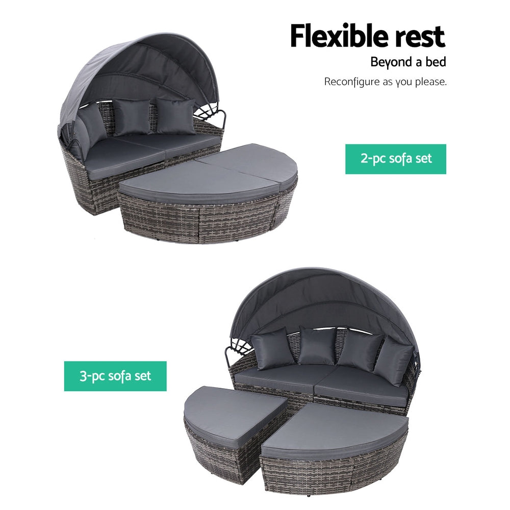 Portsea Luxury Outdoor Day Bed - Grey